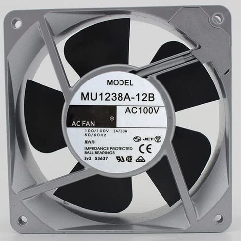MU1238A-12B 50/60 هرتز 120x120x38 مللي متر 12 سنتيمتر AC100V 14/13 واط 2 دبوس الألومنيوم الإطار مروحة تبريد محورية in Kuwait