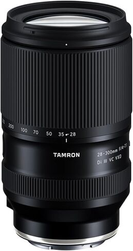 عدسة Tamron مقاس 28-300 مم f/4-7.1 Di III VC VXD لهاتف Sony E، باللون الأسود، حزمة مع طقم فلتر، وحافظة عدسة، ومجموعة تنظيف، ورباط للغطاء، وقلم عدسة، وضمان محدود لمدة 6 سنوات من Tamron in Kuwait