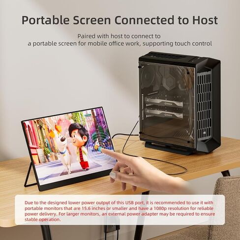 DisplayPort to USB-C Cable with Power Supply and Data Signal Transmission 6.6ft, for PC to Portable Monitor, AR Glasses (Xreal, Rokid, Viture, etc.) - DP to Type-C Display in Kuwait