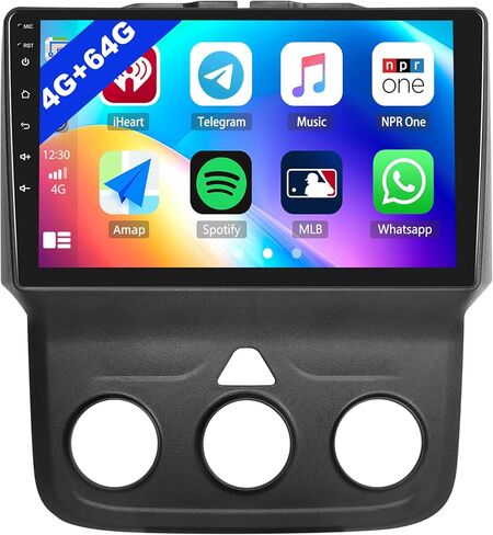4G + 64G راديو ستيريو للسيارة دودج رام 1500 2500 3500 2013 2014 2015 2016 2017 2018 مع CarPlay اللاسلكي Android Auto 9 بوصة Android 15 شاشة لمس GPS راديو بديل SWC EQ AHD كاميرا احتياطية in Kuwait