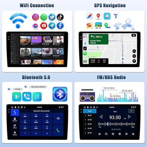 4G+64G Car Stereo Radio for Dodge RAM 1500 2500 3500 2013 2014 2015 2016 2017 2018 with Wireless CarPlay Android Auto 9 inch Android 15 Touchscreen GPS Radio Replacement SWC EQ AHD Backup Camera in Kuwait