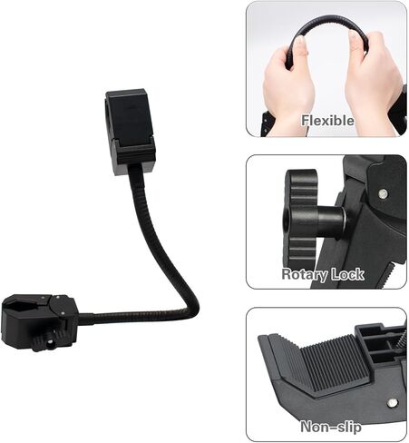 Super Double Clamp Camera Mount with 11.8'' Gooseneck, 360° Flexible Pole Clamp for Tripod, Umbrella, Stroller, Crossbar, Studio Light Stand & Photography Accessories in Kuwait