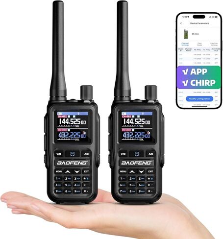 BAOFENG UV-5R Mini Ham Radio Handheld, UHF VHF Dual Band, CHIRP & APP Programming, 999CH, Dual PTT, USB-C Charging, Receive Airband NOAA FM, Portable Walkie Talkie for Outdoor Emergency, Grey [2Packs] in Kuwait