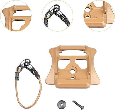 Metal NVG Mount Base Lightweight Helmet NVG Bracket Night Vision Goggles Device Mount Shroud，Compatible with USMC ECH ACH Helmet Rhino Front Bracket Mounting，with Double-Head Hook Elastic Rope、Screw in Kuwait