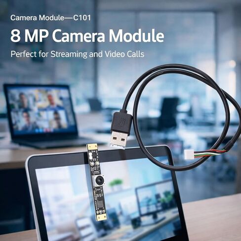 وحدة كاميرا 8 ميجابكسل، لوحة كمبيوتر USB مع التركيز التلقائي والتركيز الثابت، ميكروفون رقمي، مجال رؤية 75 درجة - دقة عالية 3264x2448، مخرج USB 2.0، متوافق مع أجهزة متعددة in Kuwait