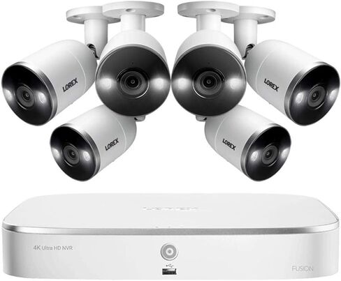 نظام NVR بدقة 4K Ultra HD IP ذو 8 قنوات مع 6 كاميرات IP ذكية بدقة 4K بدقة 8 ميجابكسل، ورؤية ليلية بطول 150 قدمًا، وقرص صلب سعة 2 تيرابايت، وقدرات دمج in Kuwait