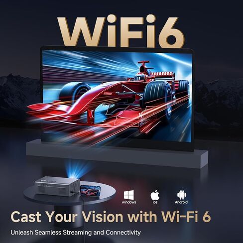 4K Projector with Built-in Apps, 1500ANSI Auto Focus&6D Keystone Dolby Audio Kogata Smart Projector with WiFi 6 Bluetooth Outdoor Movie Proyector for Home Theater HDR10+ UPGRADE in Kuwait