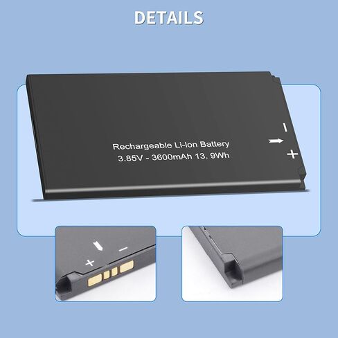 بطارية بديلة 3.85 فولت 3600 مللي أمبير في الساعة 160007، 40123134 متوافقة مع 5G Mifi M2000، 5G Mifi M2100، M2000، M2100، M3000، M3000B، M3100، MiFi X Pro 5G 3.85V 3600mAh in Kuwait