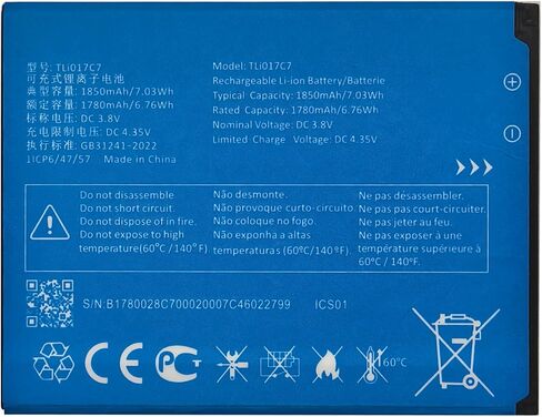 ترقية جديدة لبطارية TLi017C7 لهواتف TCL TCL Flip 2، TCL Flip Go، Alcatel Go Flip 4 4056w 4056s[0 Cycle] - بطارية بديلة ليثيوم أيون 3.8 فولت in Kuwait