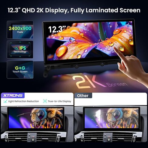 XTRONS Qualcomm 685 Android 14 Car Stereo for BMW X3 F25 / X4 F26 (2014-2016) with NBT System, 12.3 Inch 2K IPS Touch Screen GPS Navigation Support Wireless CarPlay Android Auto (8+256G) in Kuwait