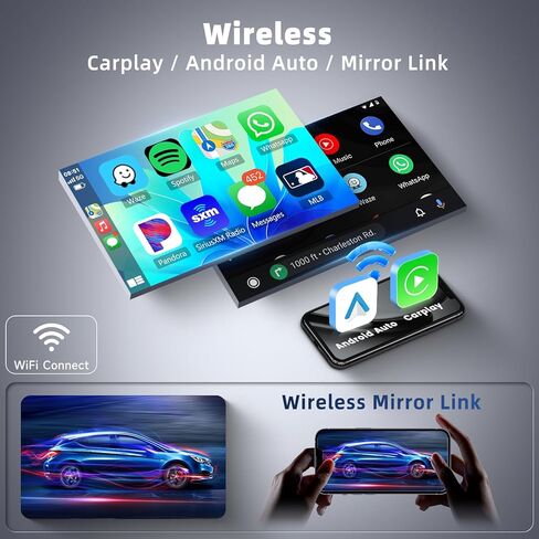 [4G+64G] راديو لسيارة Chevy Captiva/Epica/Tosca/Lova/Kalos/Aveo/Matiz/Spark/Joy مع CarPlay Android Auto، راديو سيارة بشاشة تعمل باللمس 7 بوصة مع بلوتوث، GPS، WiFi، FM/RDS، كاميرا in Kuwait