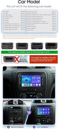 Car Stereo Android 12 for Chevrolet Chevy Silverado GMC Sierra Buick Enclave Yukon, 7" IPS Touch Screen Car Radio Build-in GPS Wireless CarPlay/Wired Android Auto, 2G+32G, Backup Camera/DSP/SWC in Kuwait
