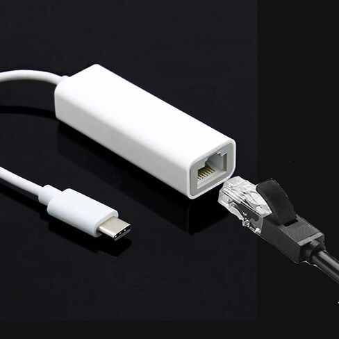 USB-C to Ethernet NIC Type-C to RJ45 LAN Network Dongle Connector, for 3 to Network Adapter for, White, 500060978 in Kuwait
