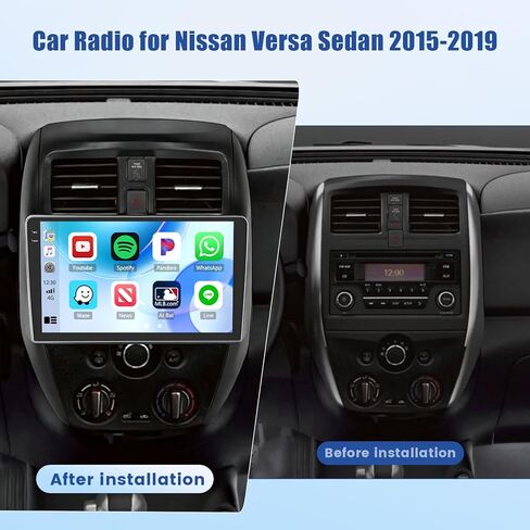 5Ghz WiFi Android Car Radio for Nissan Versa Sedan Radio 2015-2019 Car Stereo 10.1" 1080P IPS Touchscreen with Wireless Carplay Android Auto Bluetooth GPS Navigation FM/RDS with Backup Camera,4G+64G in Kuwait