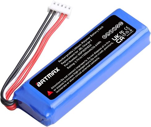 Batmax New 3.7V 7200mAh Battery GSP1029102A for JBL Charge 3 Portable Bluetooth Speaker in Kuwait