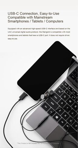 سماعة أذن داخلية Moondrop Marigold USB-C DSP مدمجة 32 بت/384 كيلو هرتز بطاقة الصوت كابل غير متماثل ميكروفون EQ سماعة الألعاب الموسيقية in Kuwait