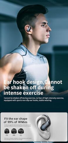 ENC, Earbuds, Headphone, Hook, Bluetooth 5.4, LED Display Case, Microphone, Long 40H Playtime, Hi-Fi Stereo Deep Bass, Crystal Clear, IPX5 Waterproof, Button Controls, Sports, Phone, Black in Kuwait