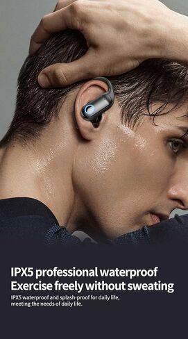 ENC, Earbuds, Headphone, Hook, Bluetooth 5.4, LED Display Case, Microphone, Long 40H Playtime, Hi-Fi Stereo Deep Bass, Crystal Clear, IPX5 Waterproof, Button Controls, Sports, Phone, Black in Kuwait