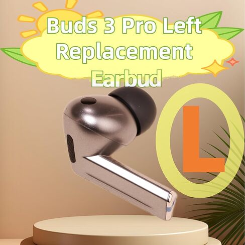 OEM Single Left Ear Replacement Earbud for Samsung Galaxy Buds 3 Pro SM-R630, Compatible Genuine Left Side Only, Original Used Buds3Pro, One R Buds Pro 3, Silver, True Wireless Bluetooth, AI Chip in Kuwait