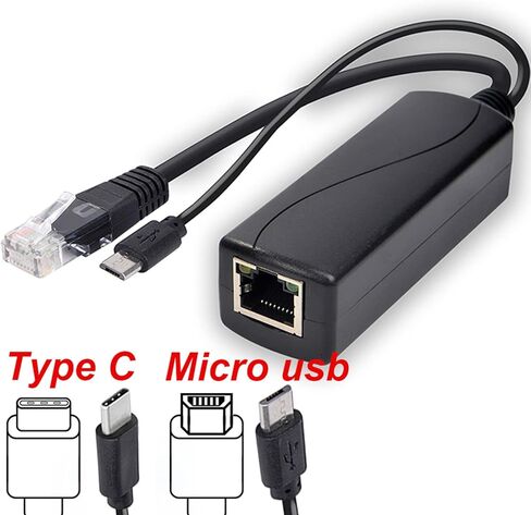 POE Splitter 48V إلى 5V MicroUSB Type C DC5.5x2.1mm DC3.5x1.35mm واجهة كابل محول التيار الكهربائي لكاميرا IP الطاقة عبر إيثرنت محول حاقن الفاصل USB للكاميرا in Kuwait