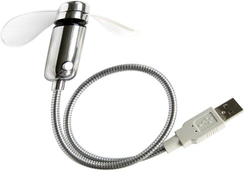 VILLCASE USB LED مروحة صغيرة مع عرض الساعة في الوقت الحقيقي، مروحة معقوفة محمولة قابلة لإعادة الشحن عبر USB لأجهزة الكمبيوتر المحمول والسفر in Kuwait