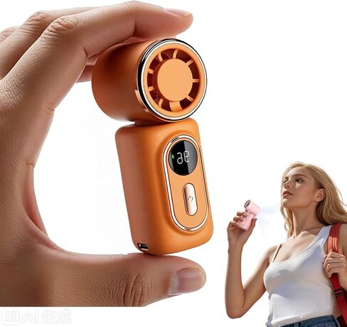 Mini Portable Handheld Clip Fan - 3-in-1 Rechargeable 3000mAh Battery Personal Fan, 180° Rotatable Small Cooling Fan with 5 Speeds for Travel, Stroller, Office, Camping (White) in Kuwait