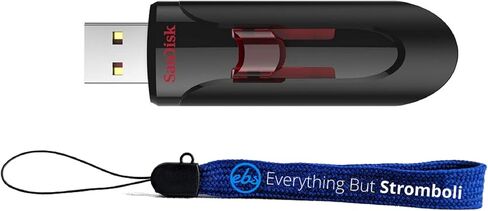 محرك أقراص فلاش SanDisk USB Type-A Glide بسعة 256 جيجابايت وسرعة قراءة تصل إلى 100 ميجابايت/ثانية متوافقة مع أجهزة الكمبيوتر المحمولة وأجهزة الكمبيوتر الشخصية (SDCZ600-256G-B35) مع (1) كل شيء ما عدا حبل سترومبولي in Kuwait