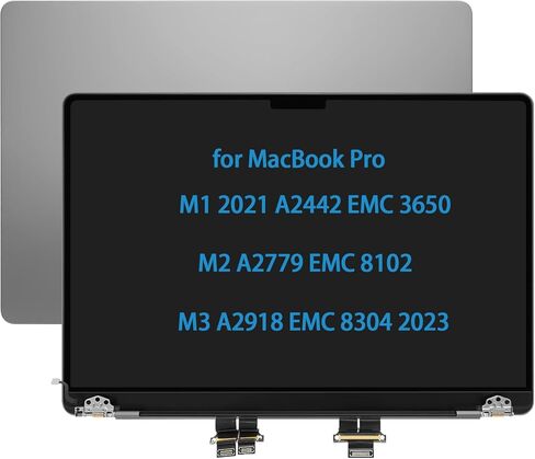 بديل شاشة 14 بوصة لجهاز MacBook Pro M1 A2442 EMC 3650 M2 A2779 EMC 8102 M3 A2918 EMC 8304 شاشة LCD كاملة التجميع 2021 2023 (رمادي فضائي) in Kuwait