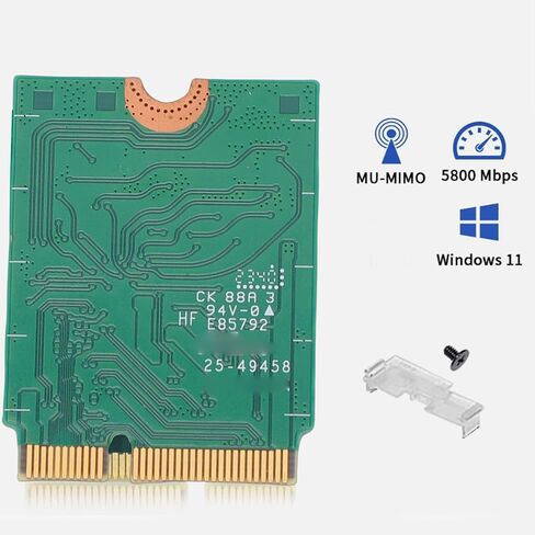 بطاقة شبكة M.2 WiFi 7 M.2 WiFi 7 نطاق وحدة شبكة محول لاسلكي .4 جيجا هرتز 5 جيجا هرتز 6 جيجا هرتز 5.8 جيجا بايت في الثانية مع MLOSupport لـ 11 منصة AMDIntel in Kuwait