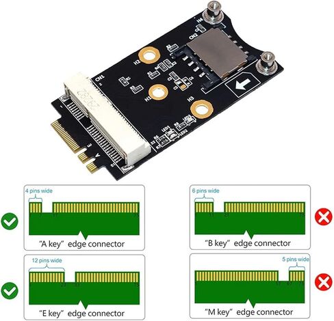 A+E Slot Adapter Module Board for Miniature PCIe WiFi 4G Compatible for 7 8 10 Systems Desktop WiFi in Kuwait