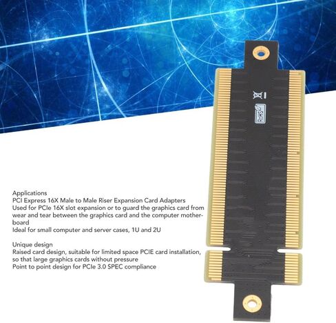 بطاقة محول PCIe 16x ذكر إلى ذكر - توسيع احترافي لبطاقة الرسومات، ودبوس لمس مطلي بالذهب للكمبيوتر المضغوط وهيكل الخادم in Kuwait