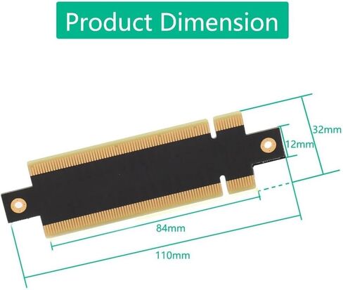 بطاقة محول PCIe 16x ذكر إلى ذكر - توسيع احترافي لبطاقة الرسومات، ودبوس لمس مطلي بالذهب للكمبيوتر المضغوط وهيكل الخادم in Kuwait