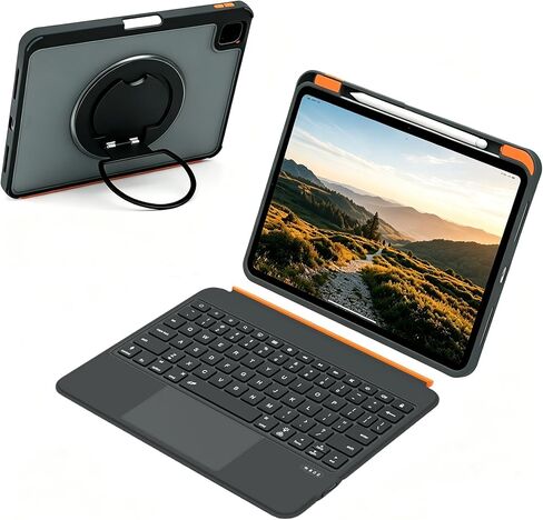 حافظة لوحة المفاتيح QUARK لجهاز iPad (A16) 11/10th Gen، (أسود داكن، iPad 11th/10th، iPad Pro 11"/Air (11"/5/4)) in Kuwait