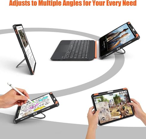 حافظة لوحة المفاتيح QUARK لجهاز iPad (A16) 11/10th Gen، (أسود داكن، iPad 11th/10th، iPad Pro 11"/Air (11"/5/4)) in Kuwait