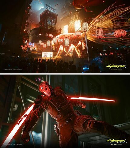 Cyberpunk 2077: Ultimate Edition for PlayStation 5 (US Version), with PremGear ThumbSticks (2 pack: 1 High-Rise, 1 Mid-Rise) & Cleaning Cloth in Kuwait