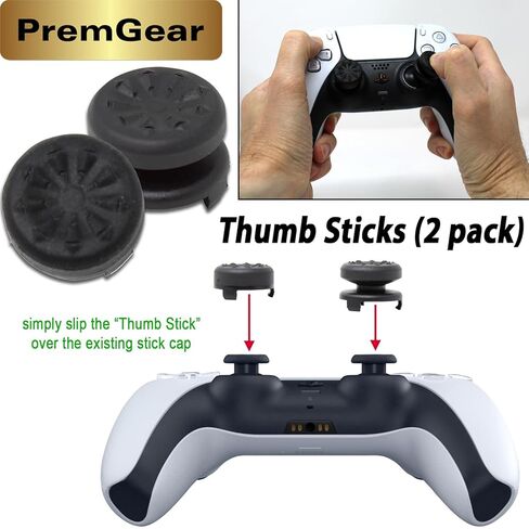 Cyberpunk 2077: Ultimate Edition for PlayStation 5 (US Version), with PremGear ThumbSticks (2 pack: 1 High-Rise, 1 Mid-Rise) & Cleaning Cloth in Kuwait