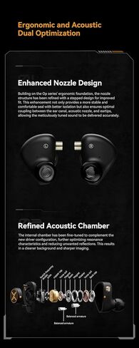 Fanmusic ooopusX Op.22 Headphones Two Dynamic Two Balanced Armature Drivers in-Ear Monitors Adjustable Tuning Options (3.5mm Without mic) in Kuwait