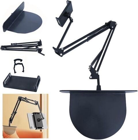 Hidden Bedside Phone Tablet Holder Retractable, Tablet Stand Adjustable Foldable Tablet Stand, Flexible Tablet Arm Stand Compatible for 4~13 Inch Devices ( Color : 1PCS , Size : Hidden Phone+Tablet Ho in Kuwait