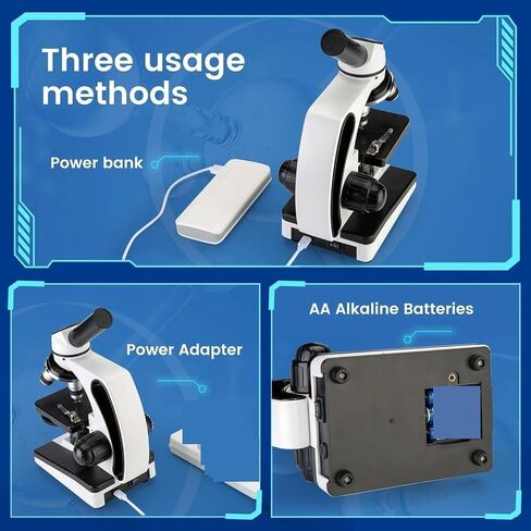 USB Microscope, Microscopes, Microscope for Adult Kid 40X-640X Compound Monocular for School Laboratory Home Education with Slides in Kuwait