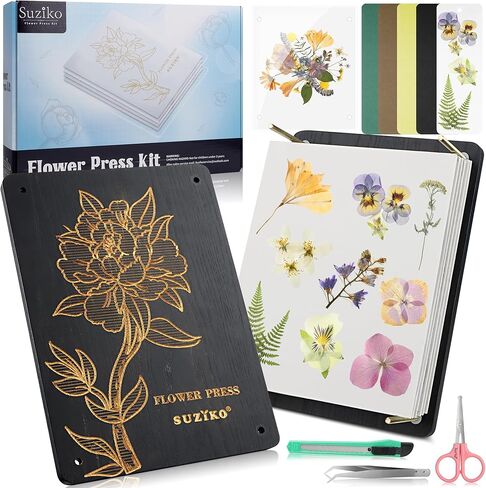 Suziko Large Flower Press with Photo Frame,Plant Pressing Kit for Adults Measures 11.8" x 8.7" 6 Layers, Fast Making Pressed Plant, Great Gift for Mothers Day Gifts in Saudi Arabia