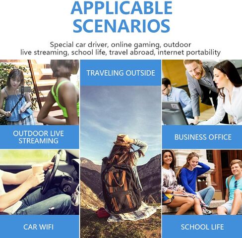 Yoidesu 4G LTE Mobile Hotspot Router 300Mbps بطاقة SIM جاهزة للوصول إلى الإنترنت، جهاز توجيه السفر مع بطارية 4000mAh وشاشة LCD، نقطة اتصال WiFi لرحلات التخييم والعمل in Kuwait