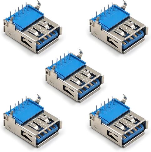 5 قطعة USB-AF 3.0 أنثى المقبس وصلة مرفاع 9 دبوس بيند القدم 90 درجة موصل PCB ، إصلاح استبدال محول ، WuJuntool in Kuwait