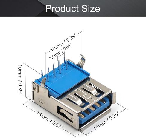 5 قطعة USB-AF 3.0 أنثى المقبس وصلة مرفاع 9 دبوس بيند القدم 90 درجة موصل PCB ، إصلاح استبدال محول ، WuJuntool in Kuwait