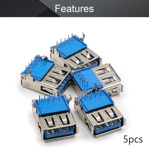5 قطعة USB-AF 3.0 أنثى المقبس وصلة مرفاع 9 دبوس بيند القدم 90 درجة موصل PCB ، إصلاح استبدال محول ، WuJuntool in Kuwait