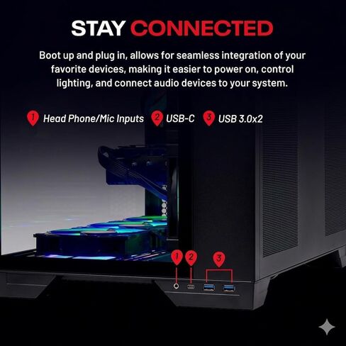 Skytech Gaming O11 Vision Gaming PC, AMD Ryzen 7 8700F 4.1GHz, NVIDIA RTX 5060 Ti 8GB VRAM, 1TB NVMe SSD, 16GB DDR5 RAM 6000, 650W Gold PSU, 360 ARGB AIO, WI-FI 5, Windows 11, Desktop in Kuwait