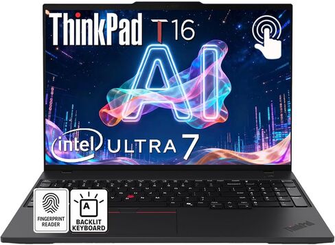 Lenovo ThinkPad T16 • 16" WUXGA Touchscreen Laptop • Intel Core Ultra 7 165U (Beat i9 13900H) • 64GB RAM • 2TB SSD • Backlit Keyboard • Fingerprint Reader • Thunderbolt 4 • WiFi 6 • Win 11 in Kuwait