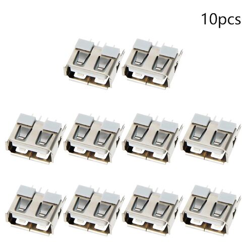 10 قطعة PCB USB موصل USB-AF أنثى جاك 4 دبوس جسم قصير 10 مللي متر عمودي مستقيم إدراج حافة مجعدة ، WuJuntool in Kuwait