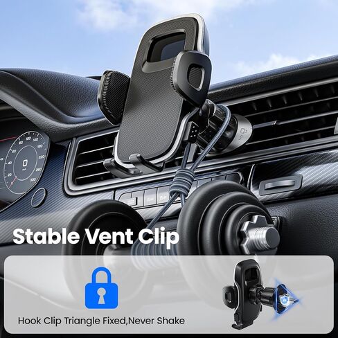 Car Phone Holder [Upgraded Strongest Suction,One-Touch Lock,Stable Hook,360° Rotation] Truck Cradle Stand for Dashboard Windshield Vent,Cell Phone Mount for iPhone 17 Pro Max 16 15 Samsung in Kuwait