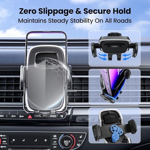 Car Phone Holder [Upgraded Strongest Suction,One-Touch Lock,Stable Hook,360° Rotation] Truck Cradle Stand for Dashboard Windshield Vent,Cell Phone Mount for iPhone 17 Pro Max 16 15 Samsung in Kuwait