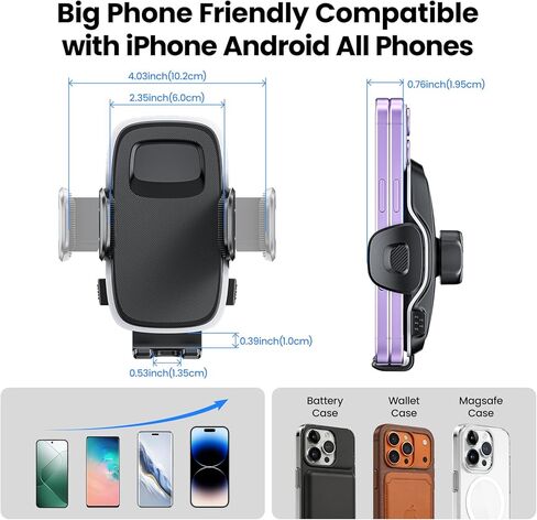 Car Phone Holder [Upgraded Strongest Suction,One-Touch Lock,Stable Hook,360° Rotation] Truck Cradle Stand for Dashboard Windshield Vent,Cell Phone Mount for iPhone 17 Pro Max 16 15 Samsung in Kuwait